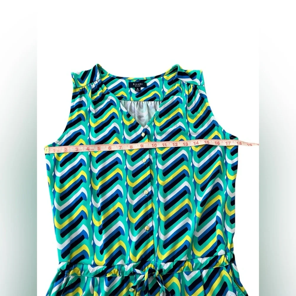 KAARI women’s colorful sleeveless romper pockets drawstring waist size SMALL